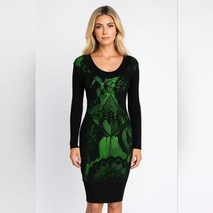 Jean Paul Gaultier mesh stretchy long sleeves bodycon dress